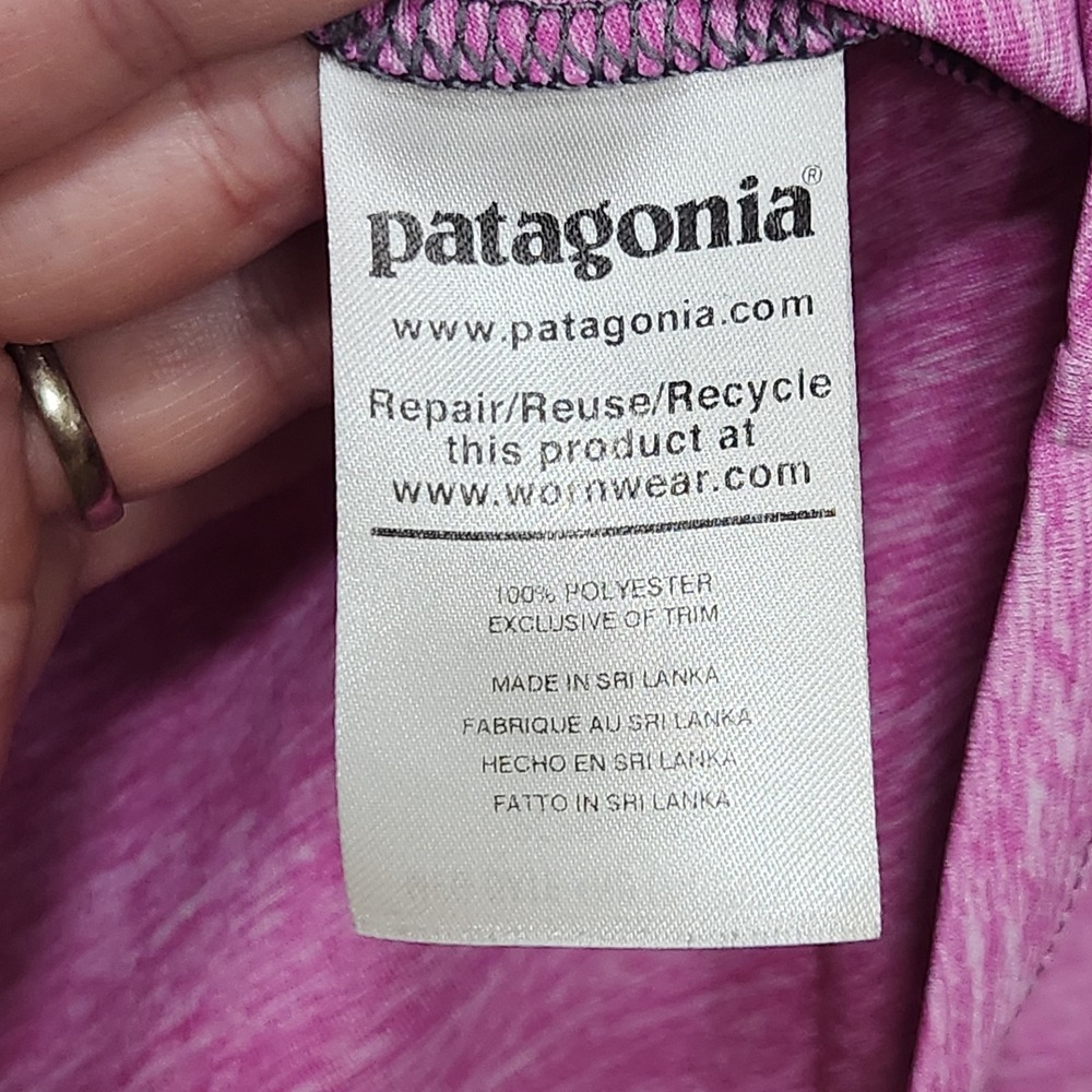 Patagonia Pink Long Sleeve Base Layer Thumb Holes Pocket Womens Size M - Picture 5 of 7